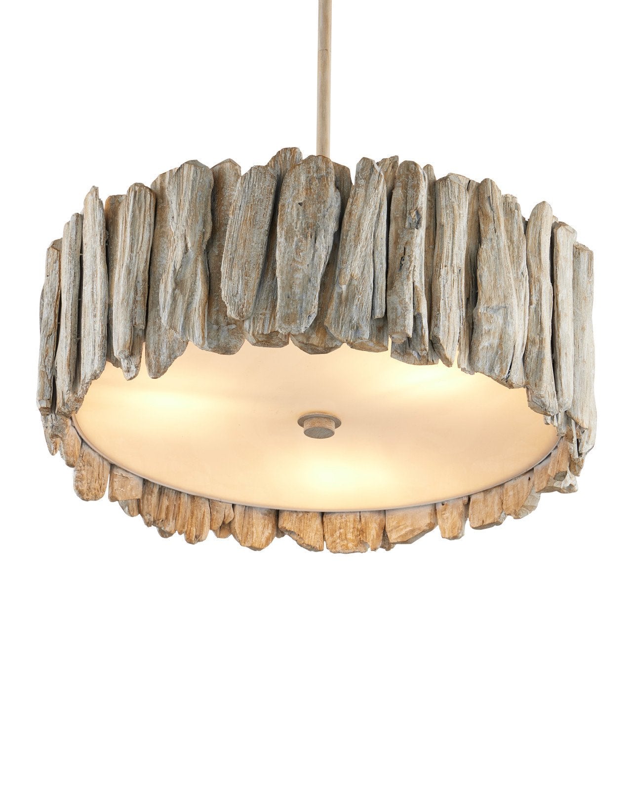 Currey & Company Driftwood 20" Whitewash Semi Flush Mount