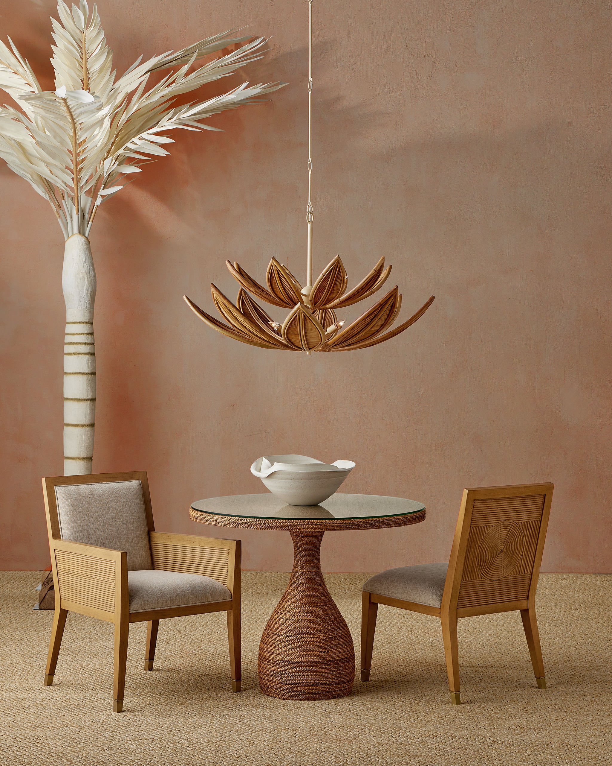 Currey & Company Santos Sea Sand Side Chair, Liller Malt