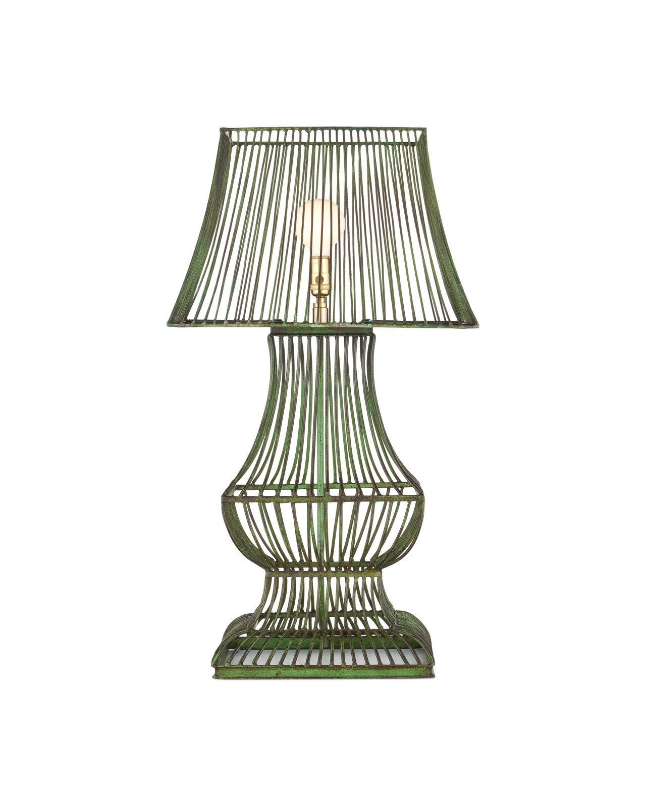 Currey & Company Tuteurs Distressed Green Metal Table Lamp