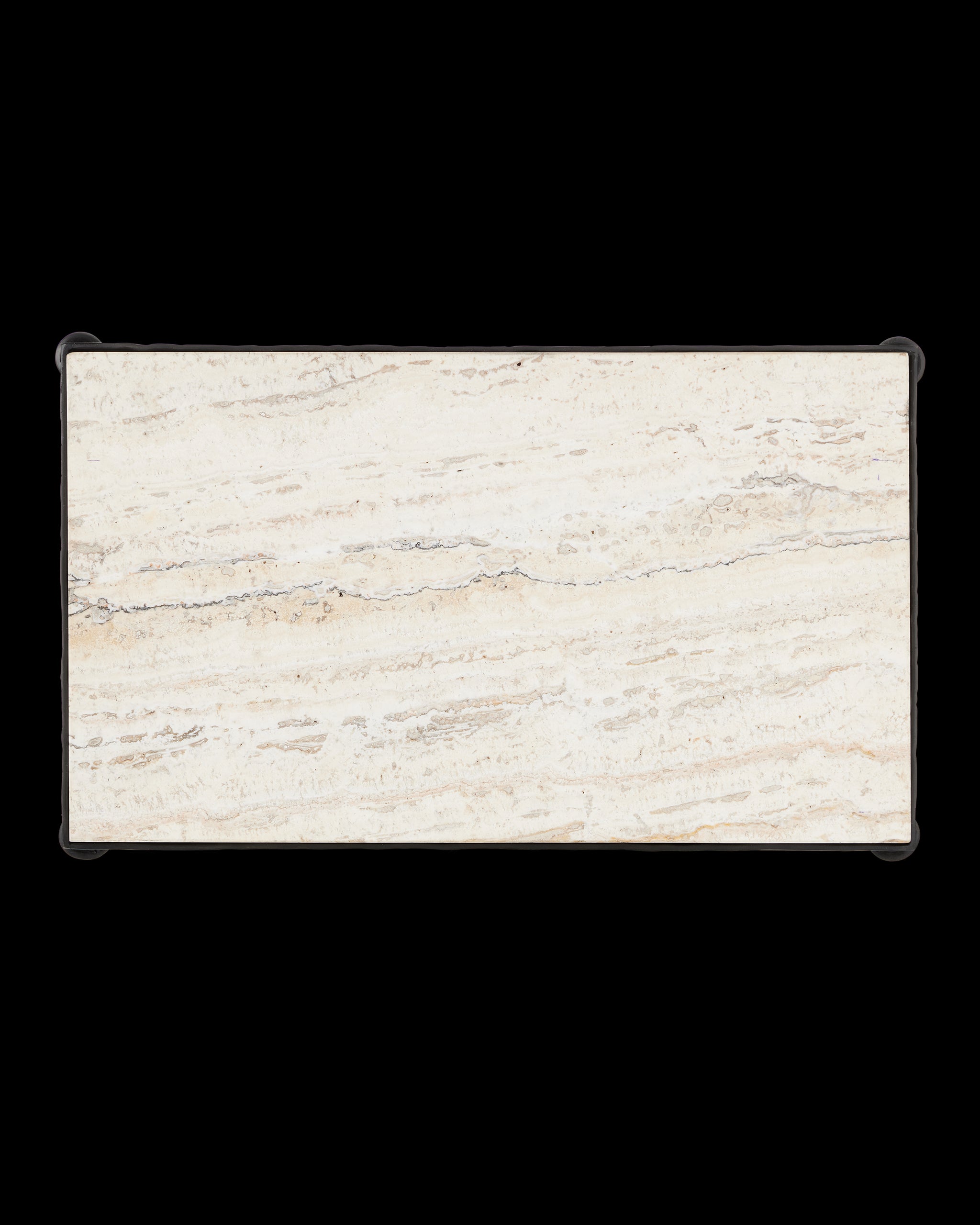 Currey & Company Agora White Travertine Side Table