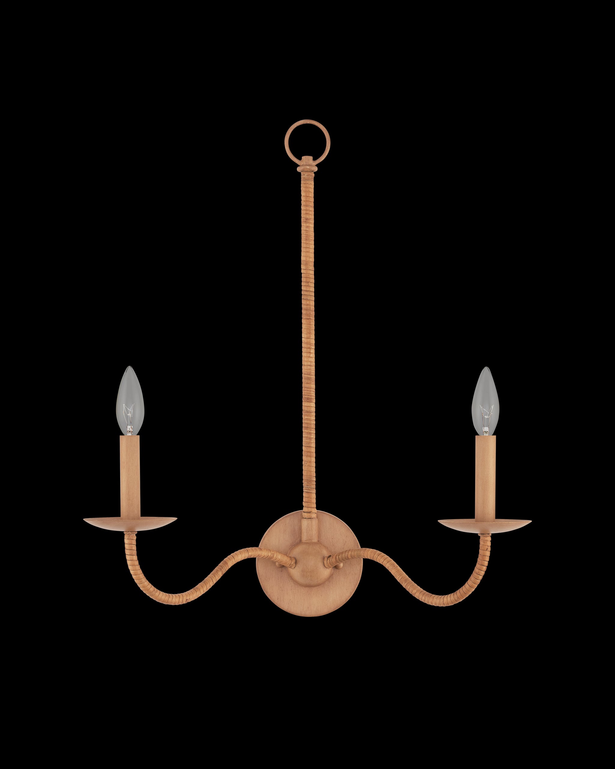 Currey & Company Saxon Double Light Tan Wall Sconce