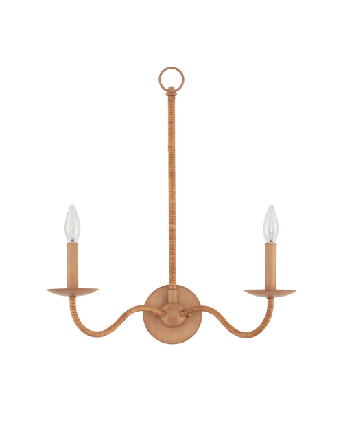 Currey & Company Saxon Double Light Tan Wall Sconce