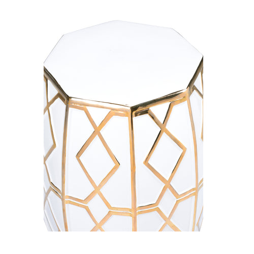 Chelsea House Andreu Garden Stool White/Gold