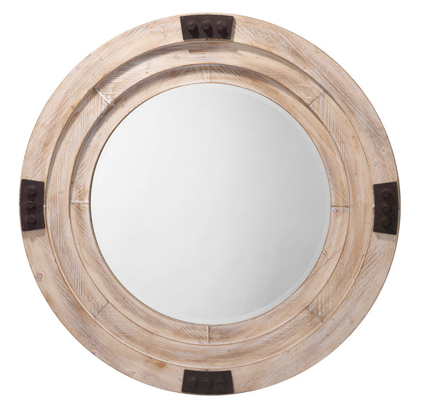 Foreman Mirror In White Washed Wood