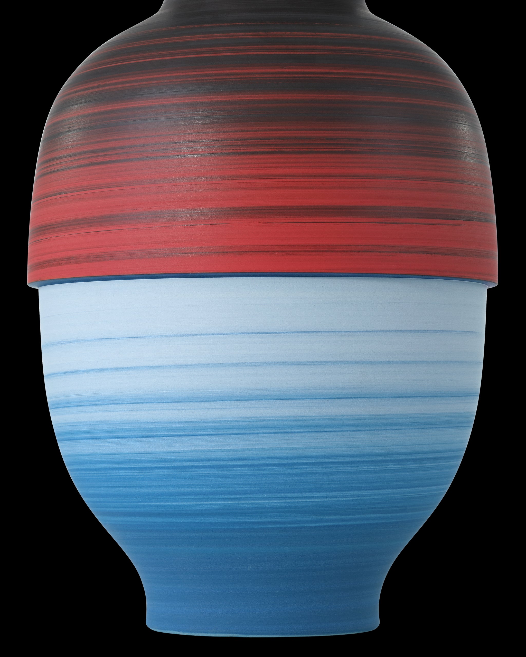 Currey & Company Happy 80's Black, Blue, Red & Orange Vase Set Of 3