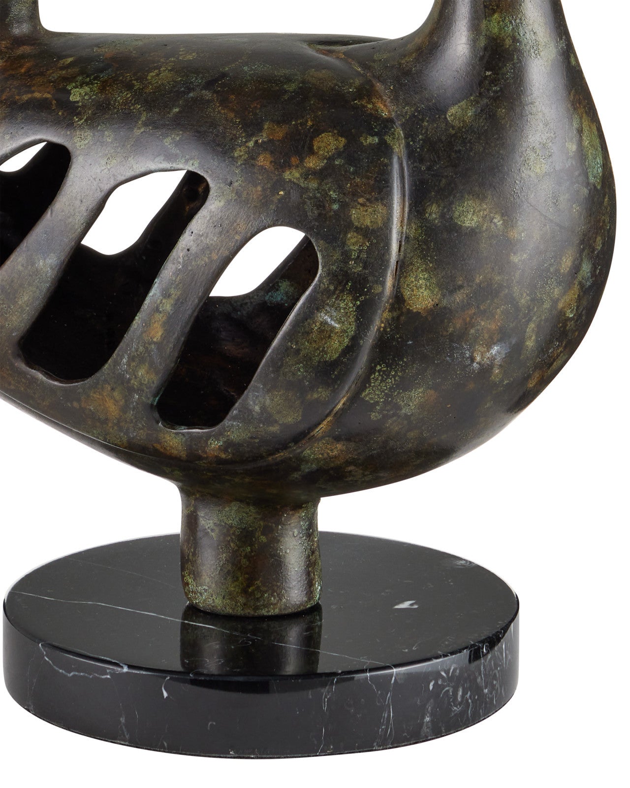 Currey & Company Duck Family 12" Antique Green Bronze Sculpture