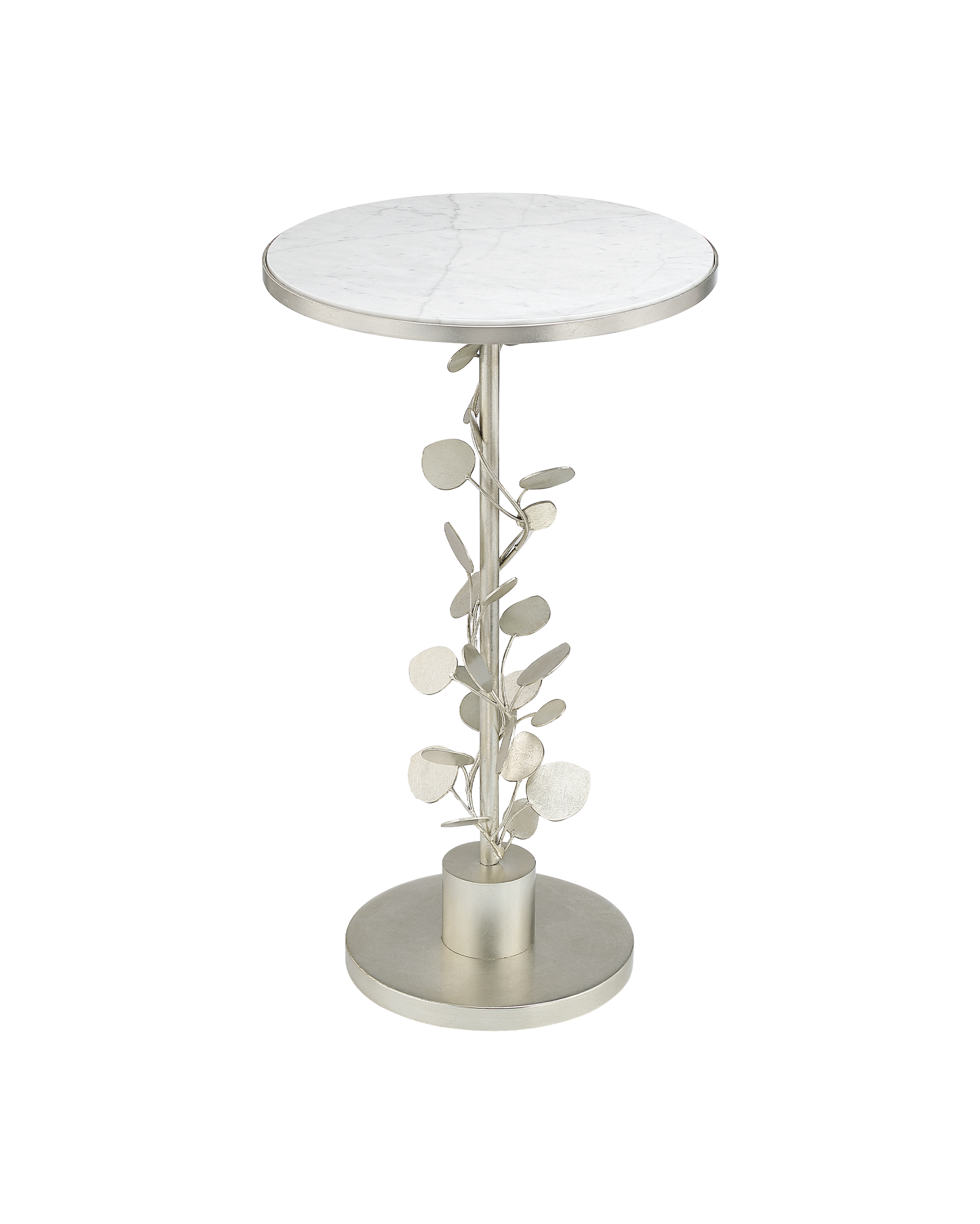 Currey & Company Lunaria Silver Accent Table