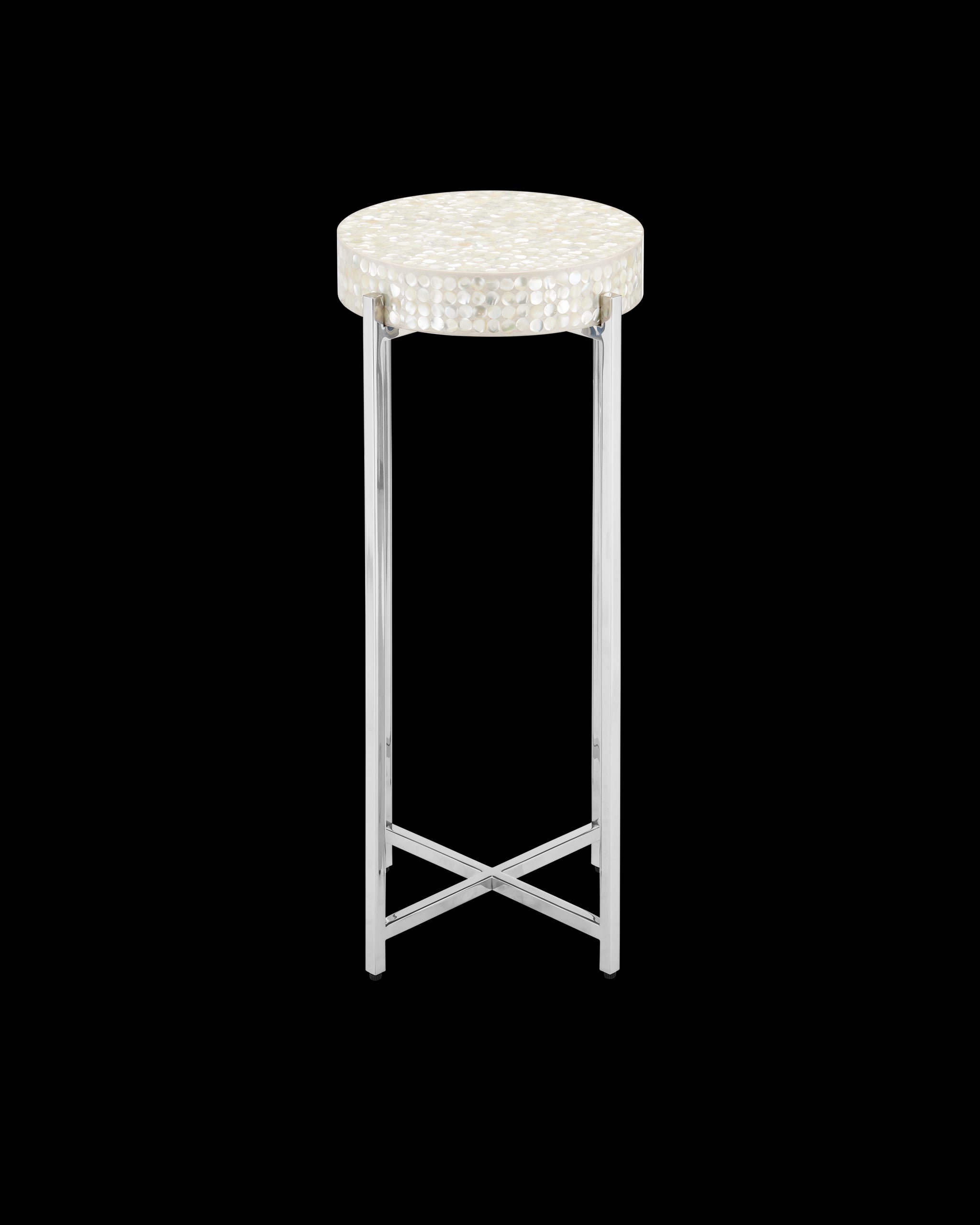 Currey & Company Gerri Dot Mother Of Pearl Drinks Table