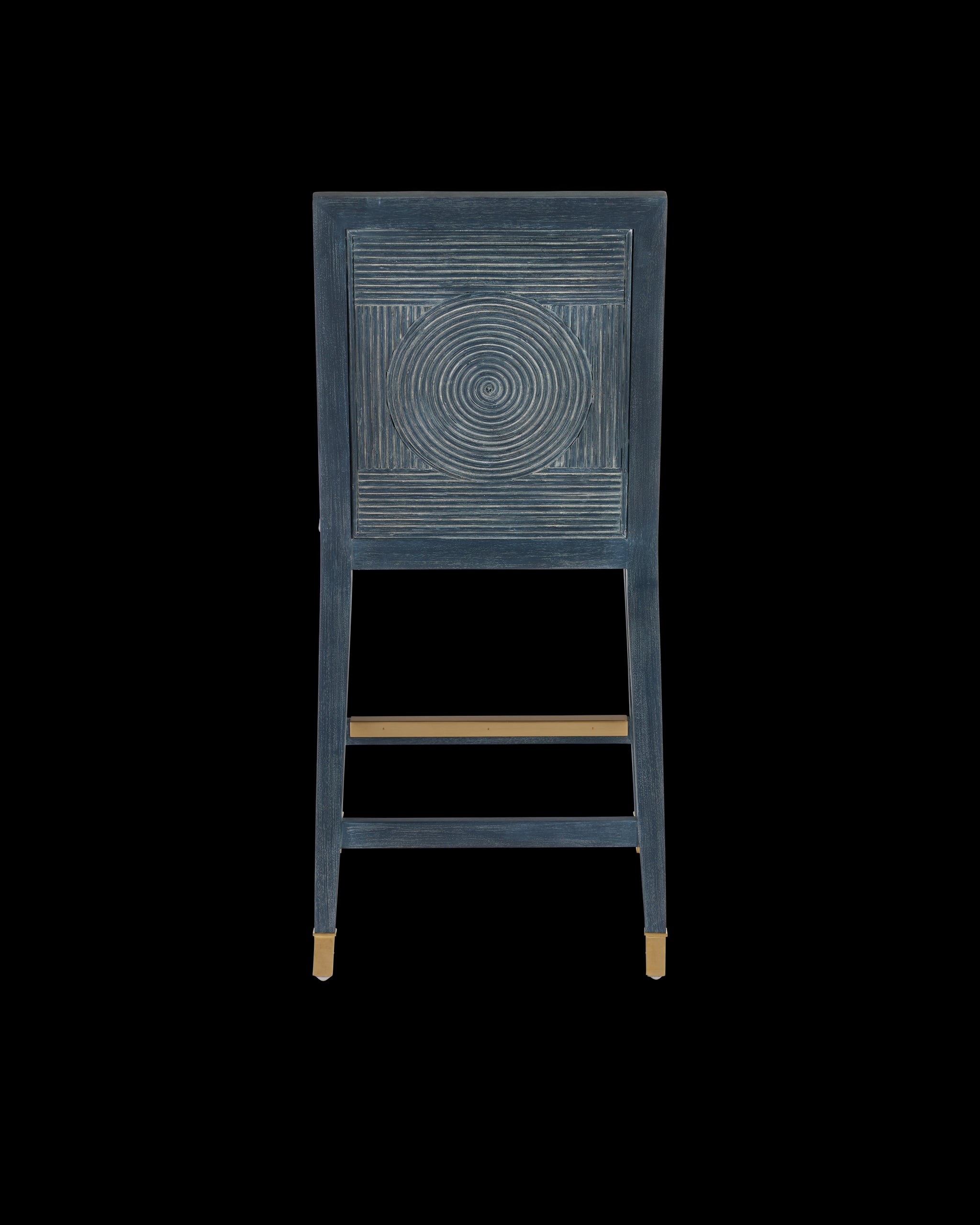 Currey & Company Santos Vintage Navy Counter Stool, Barrett Dusk