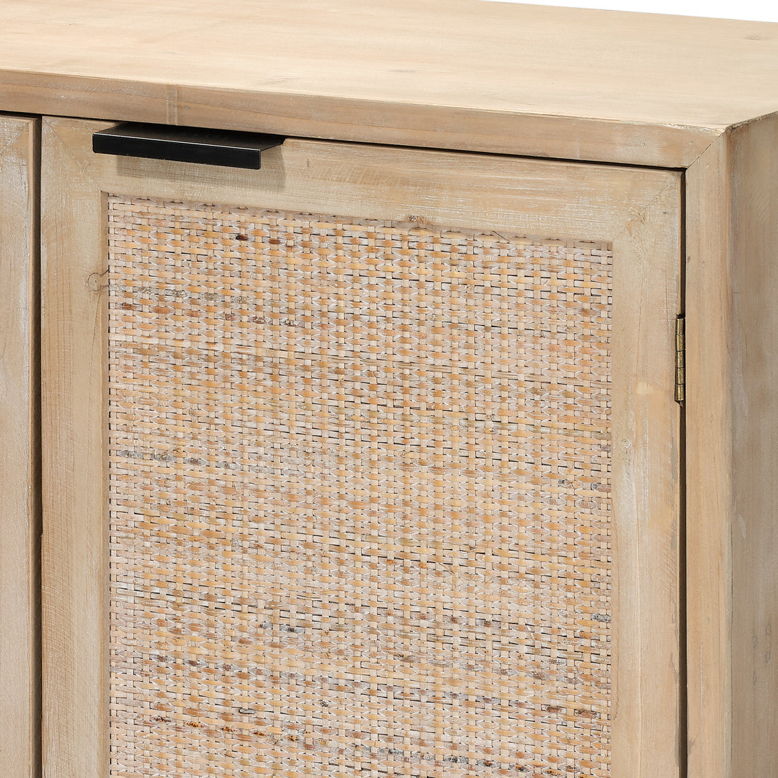 Reed 2 Door Accent Cabinet In Washed Wood & Black Metal Lifestyle by JY
