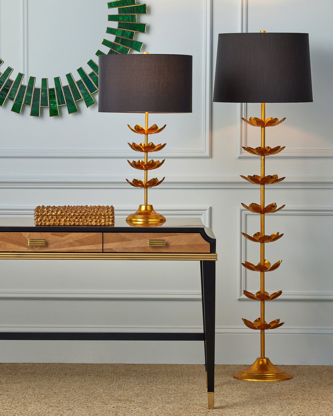 Currey & Company Awakening Gold Leaf Floor Lamp