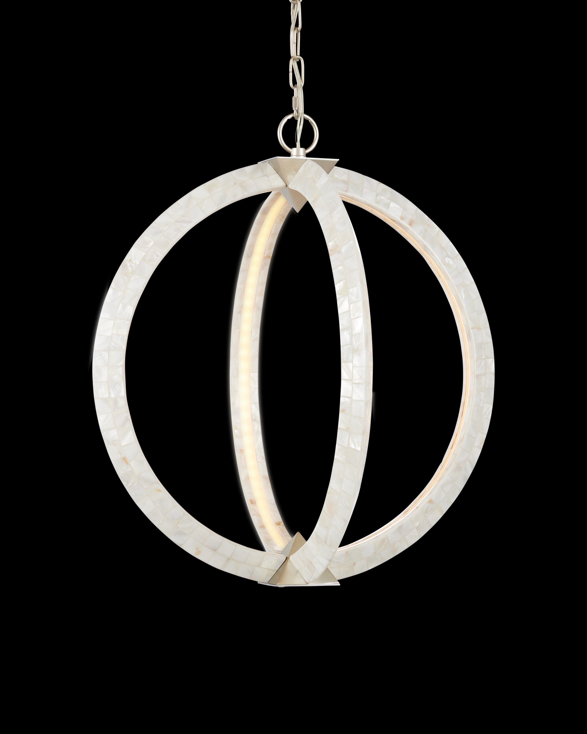 Currey & Company Arietta White Orb Chandelier
