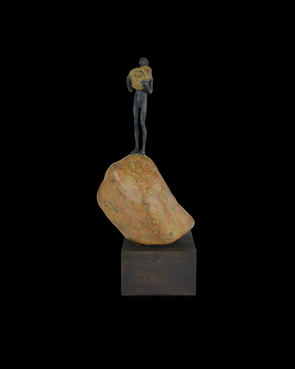 Currey & Company Man On Rock Medium Bronze