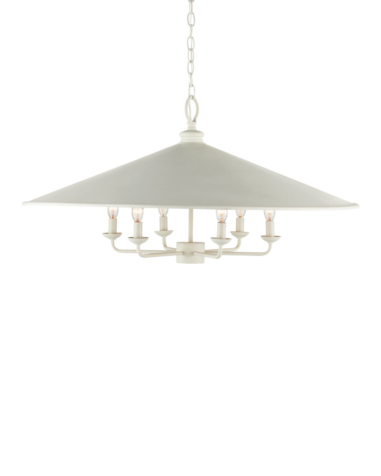 Currey & Company Brussels 36" Snow White 6 Light Chandelier