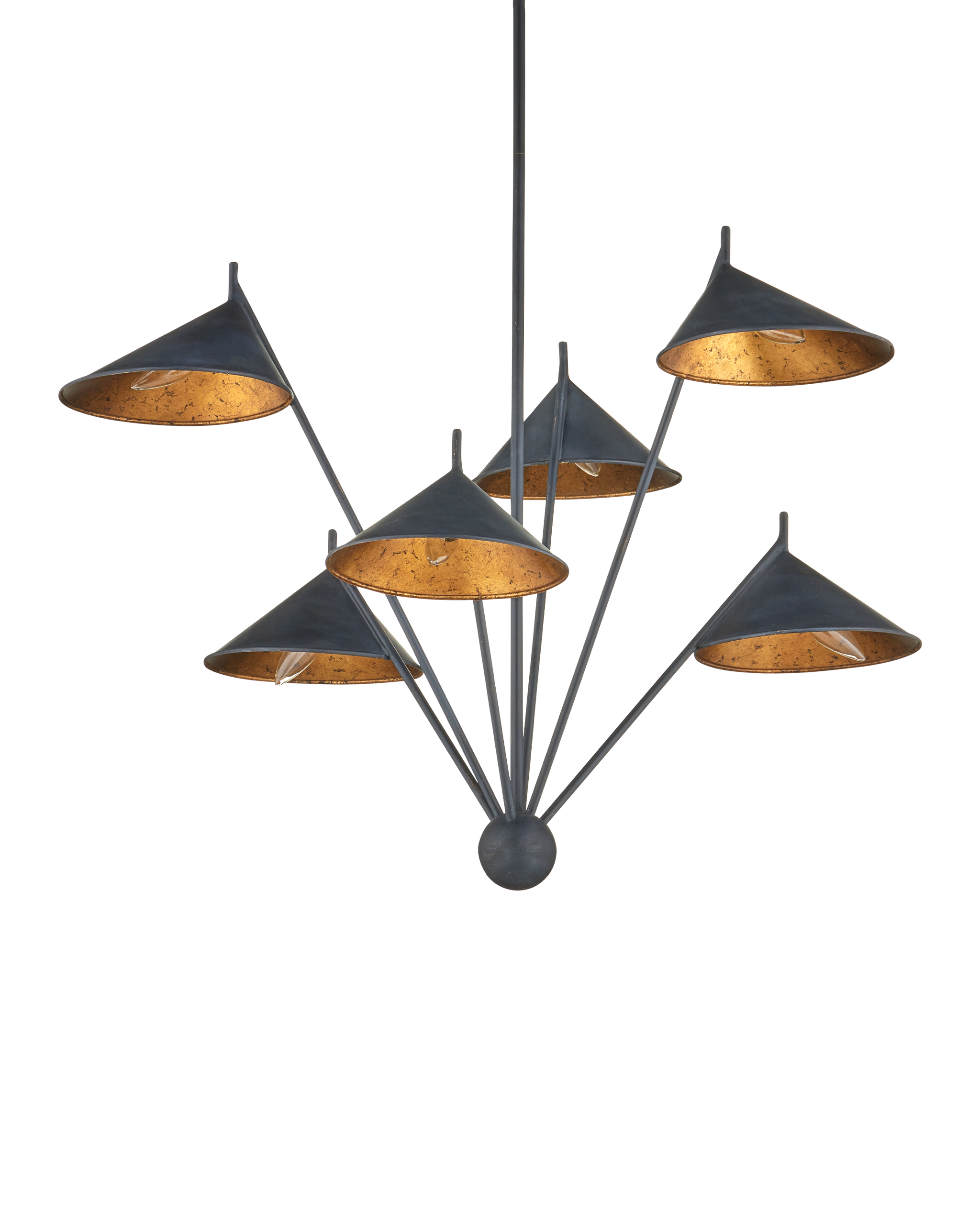 Currey & Company Serpa Medium Black Chandelier