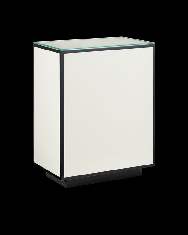 Currey & Company Ivory Lacquer Side Table