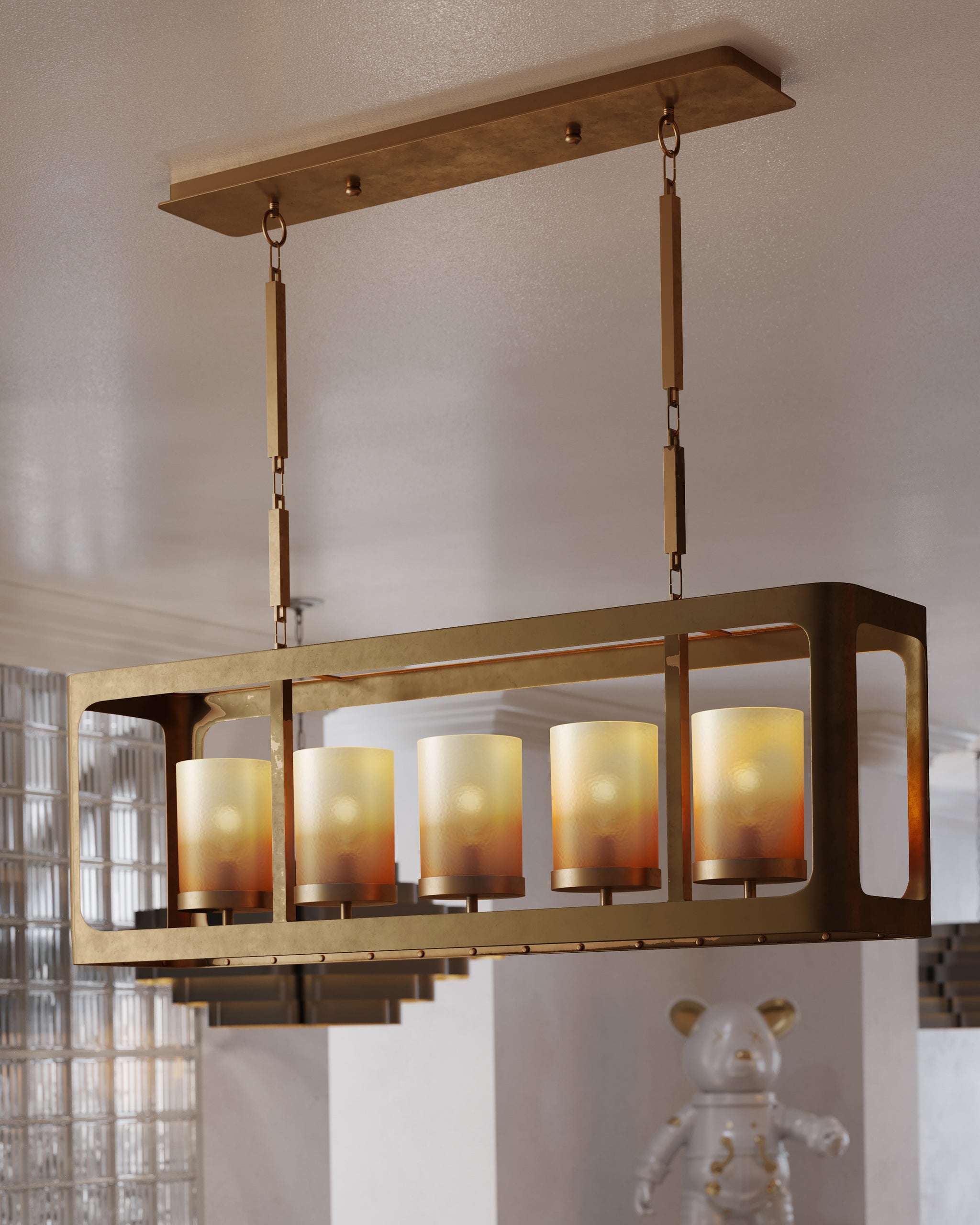 Currey & Company Tenebroso Rectangular Chandelier
