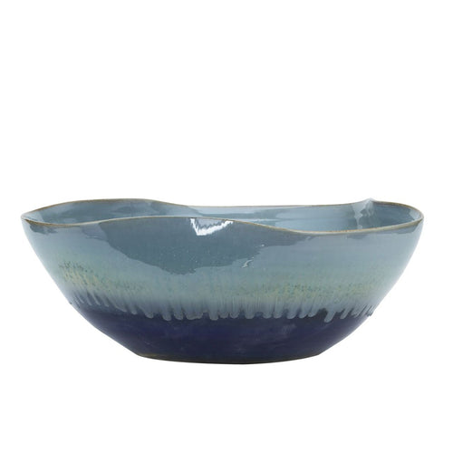 Swirl Bowl Blue Green Reaction Glazed By Legends Of Asia