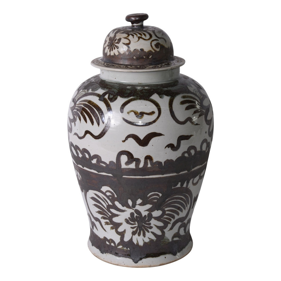 Rusty Brown Silla Flower Temple Jar By Legends Of Asia