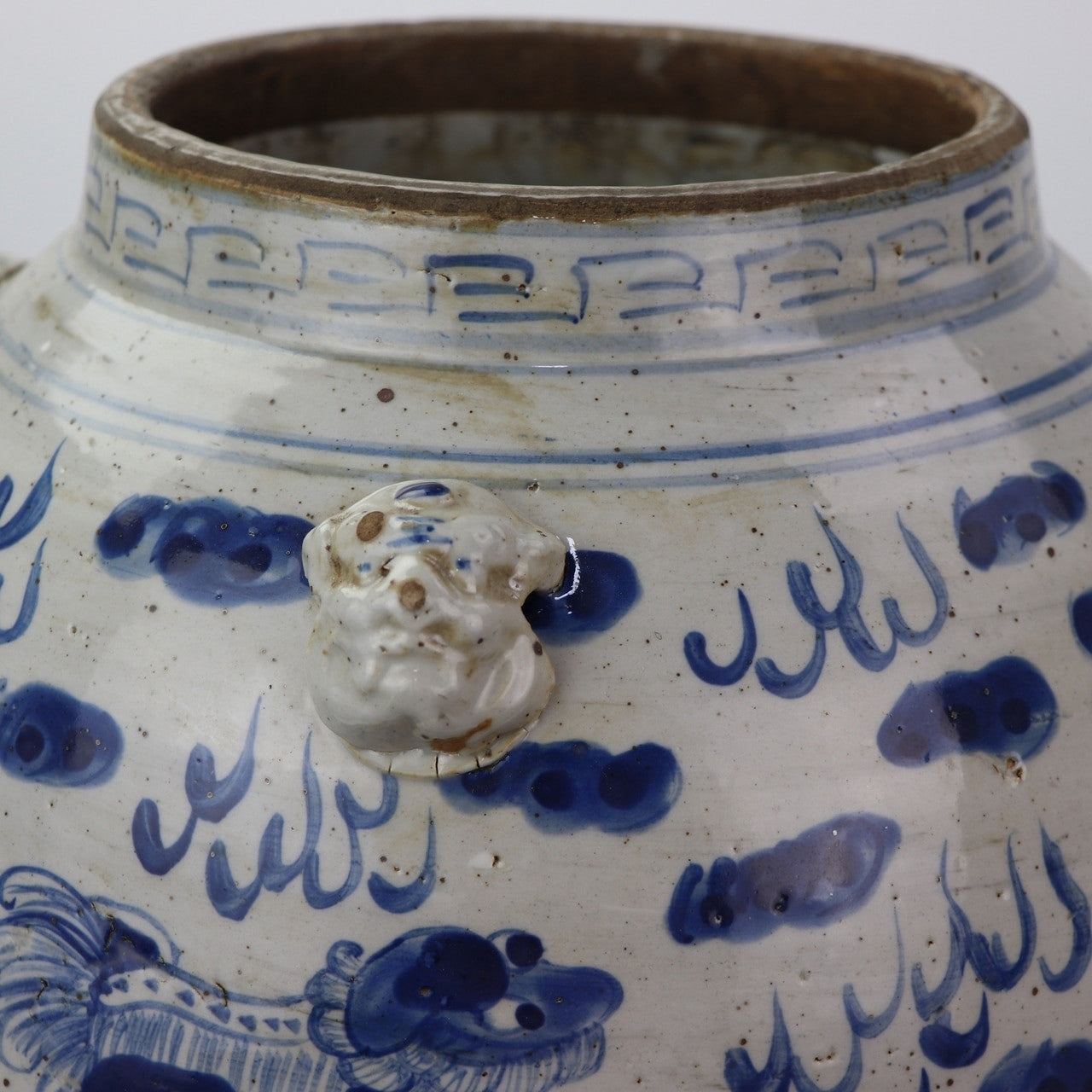 Vintage Temple Jar Lion Motif By Legends Of Asia