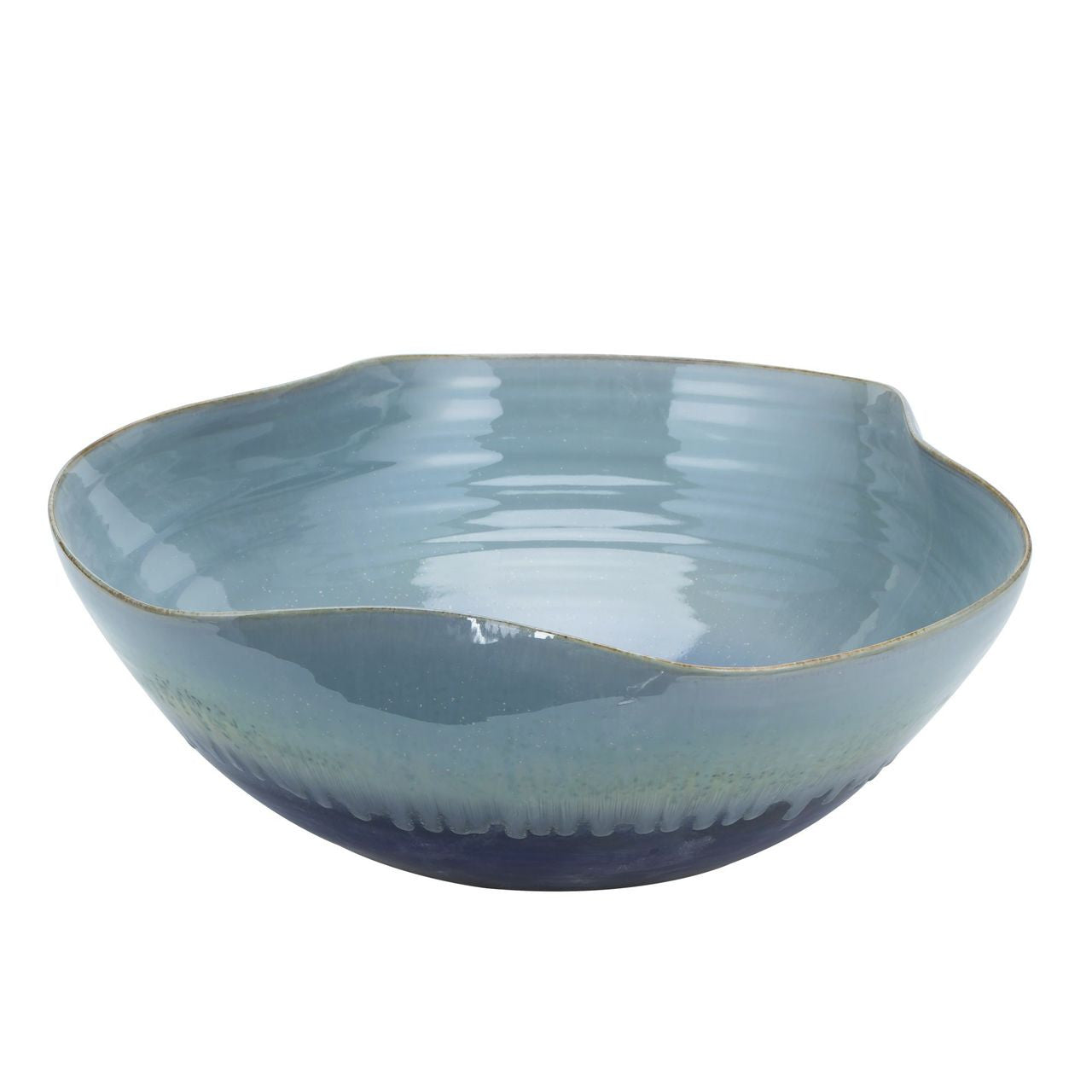 Swirl Bowl Blue Green Reaction Glazed By Legends Of Asia