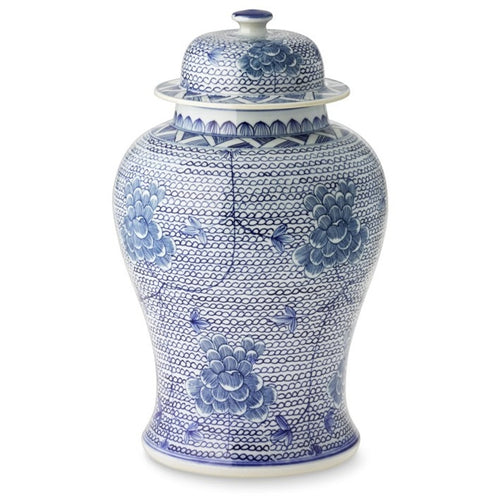 Blue and White Chain Temple Jar By Legends Of Asia