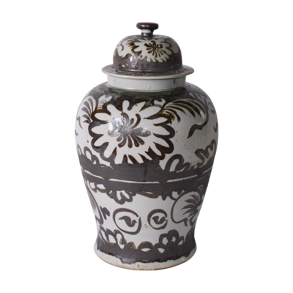 Rusty Brown Silla Flower Temple Jar By Legends Of Asia