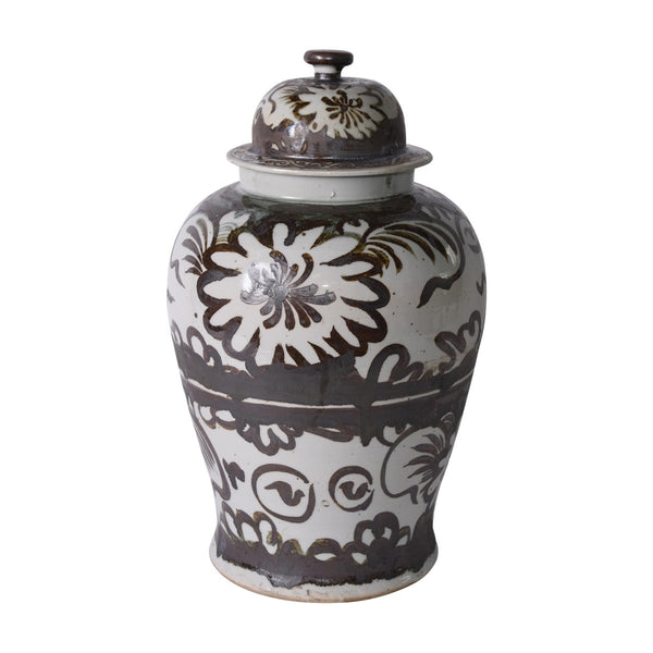 Rusty Brown Silla Flower Temple Jar By Legends Of Asia