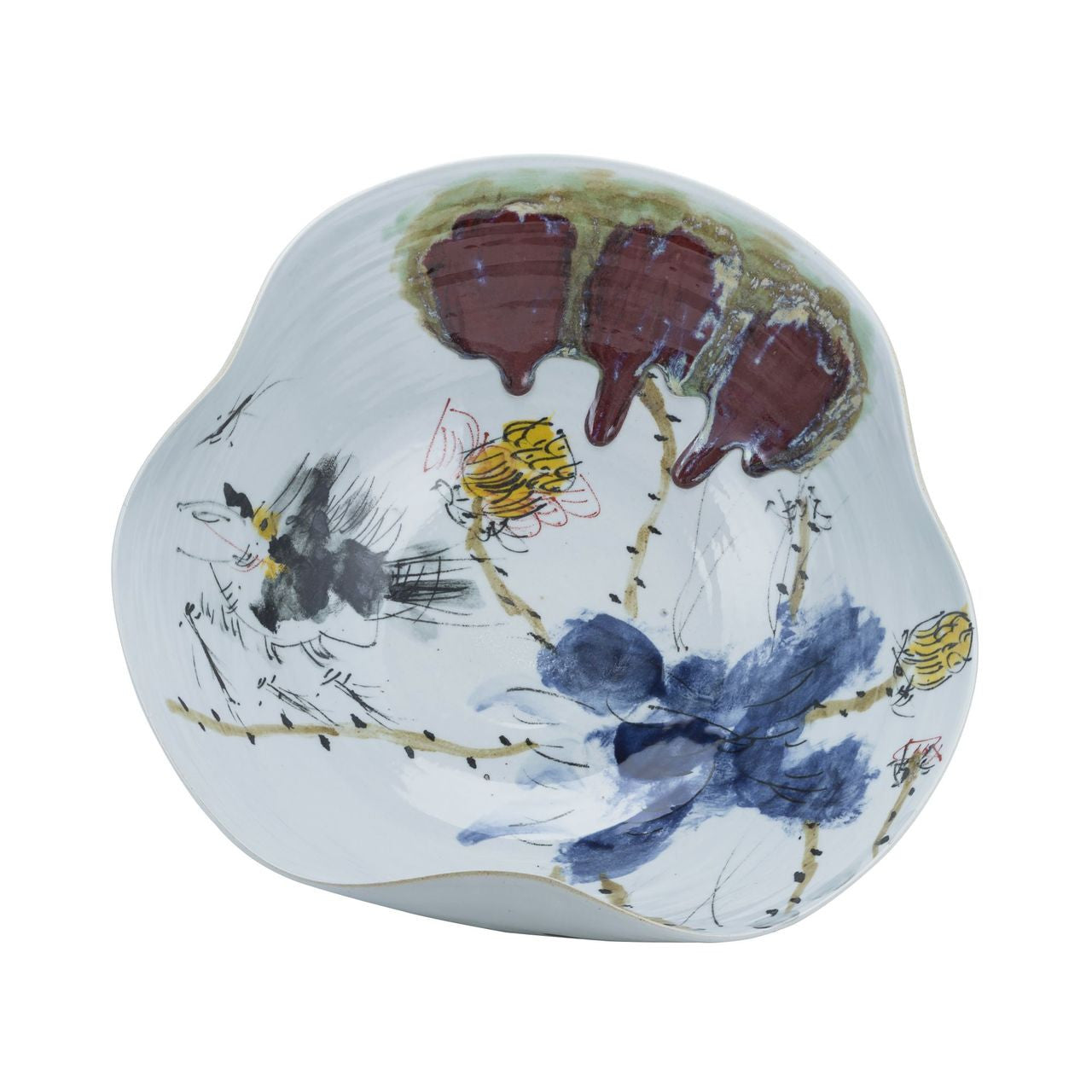 Swirl Bowl Oxblood Lotus By Legends Of Asia