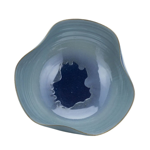 Swirl Bowl Blue Green Reaction Glazed By Legends Of Asia