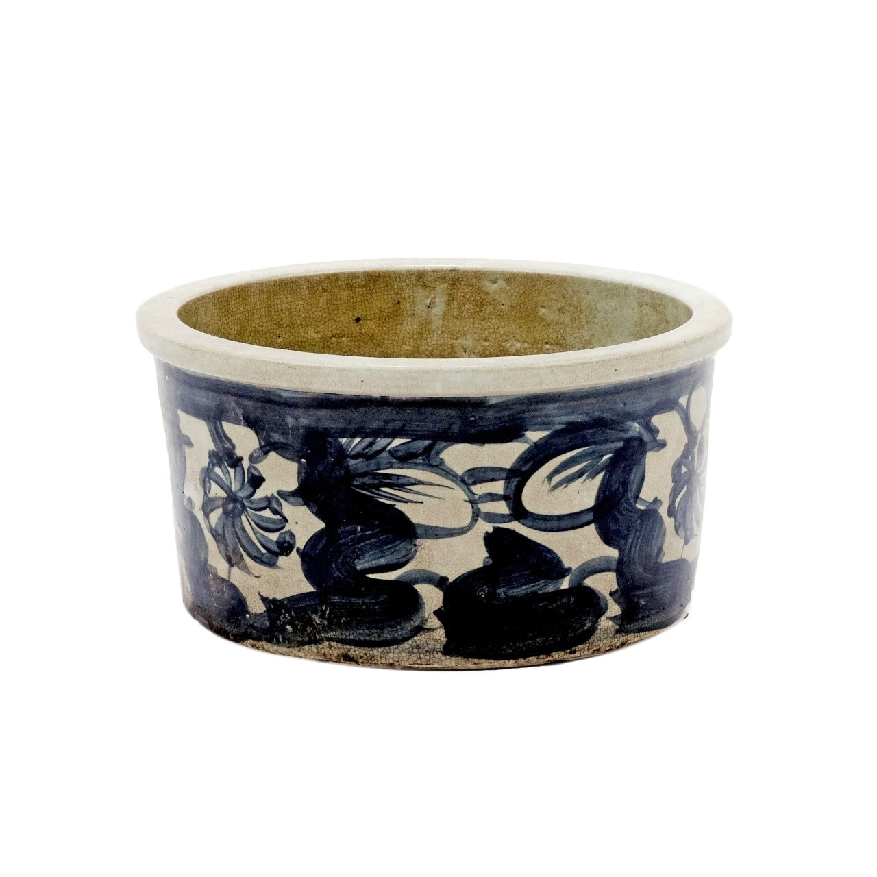 Black Silla Twisted Flower Basin Planter By Legends Of Asia