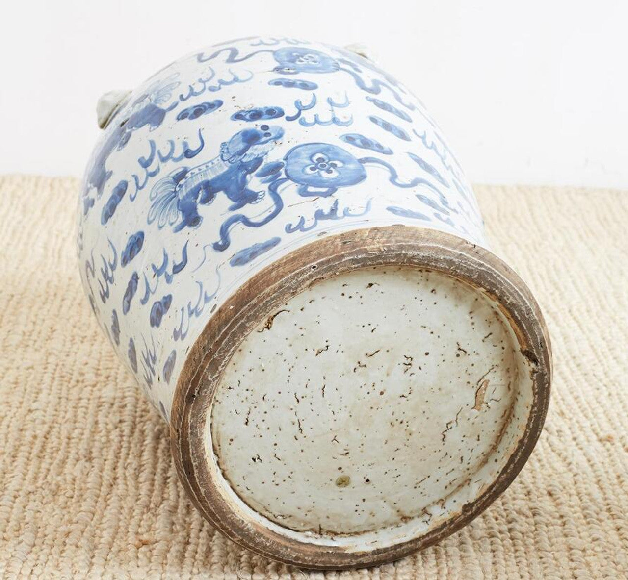 Vintage Temple Jar Lion Motif By Legends Of Asia