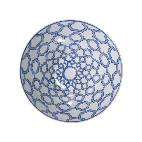 Blue And White Octagonal Window Bowl By Legends Of Asia