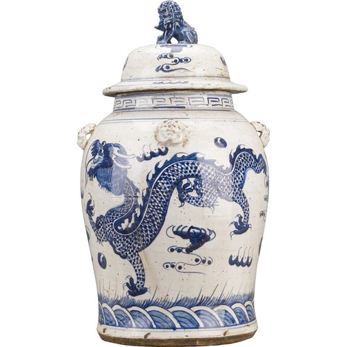 Vintage Temple Jar Dragon Motif By Legends Of Asia