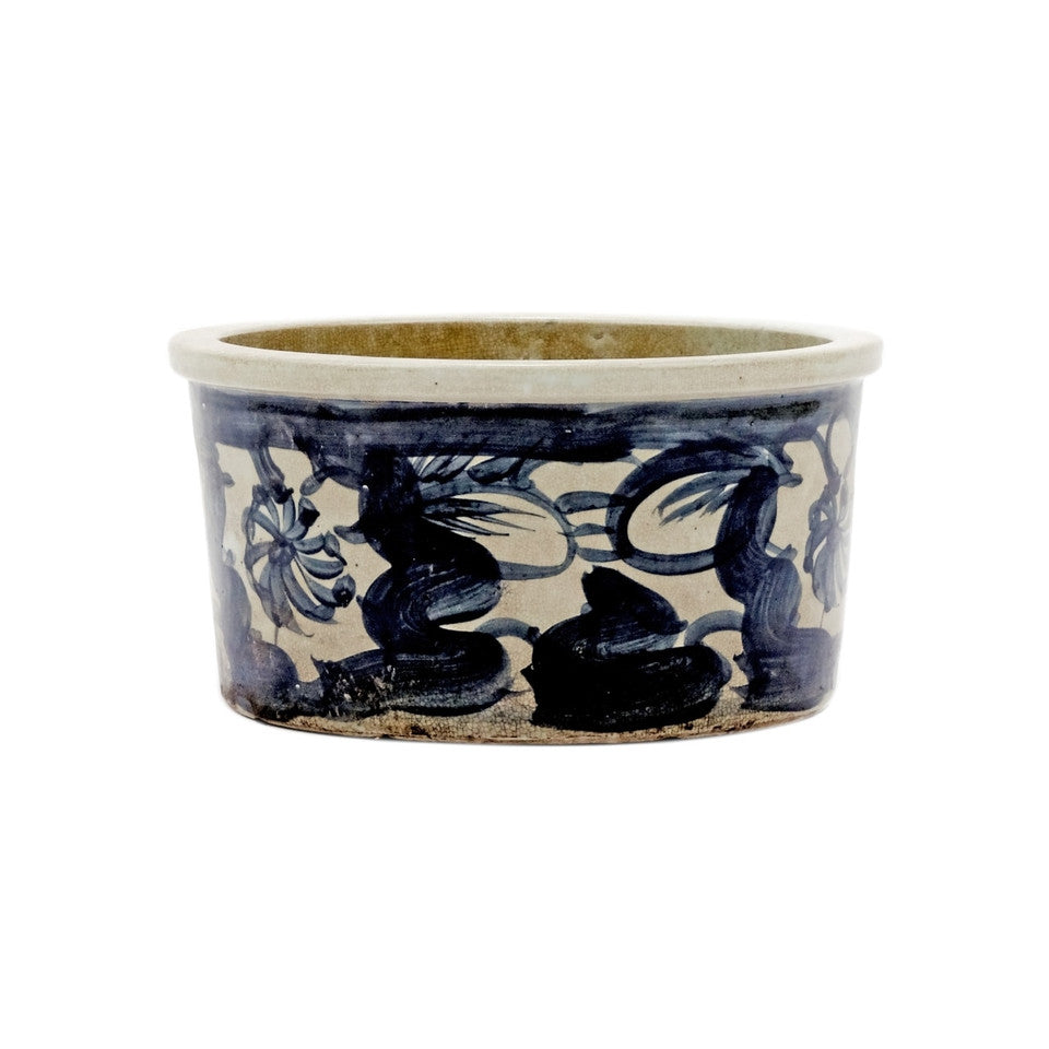 Black Silla Twisted Flower Basin Planter By Legends Of Asia