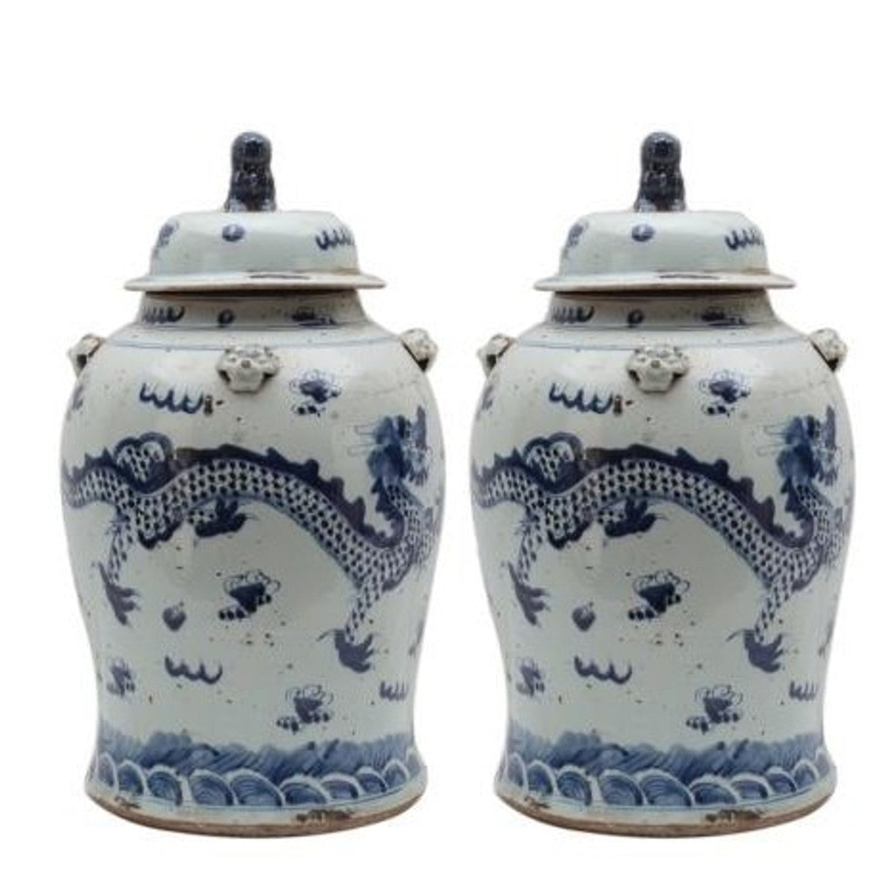 Vintage Temple Jar Dragon Motif By Legends Of Asia