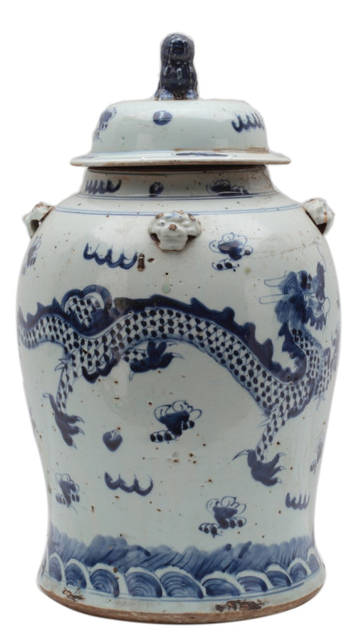Vintage Temple Jar Dragon Motif Large By Legends Of Asia