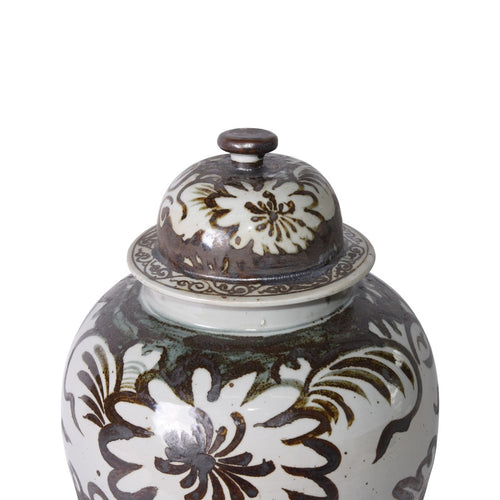 Rusty Brown Silla Flower Temple Jar By Legends Of Asia