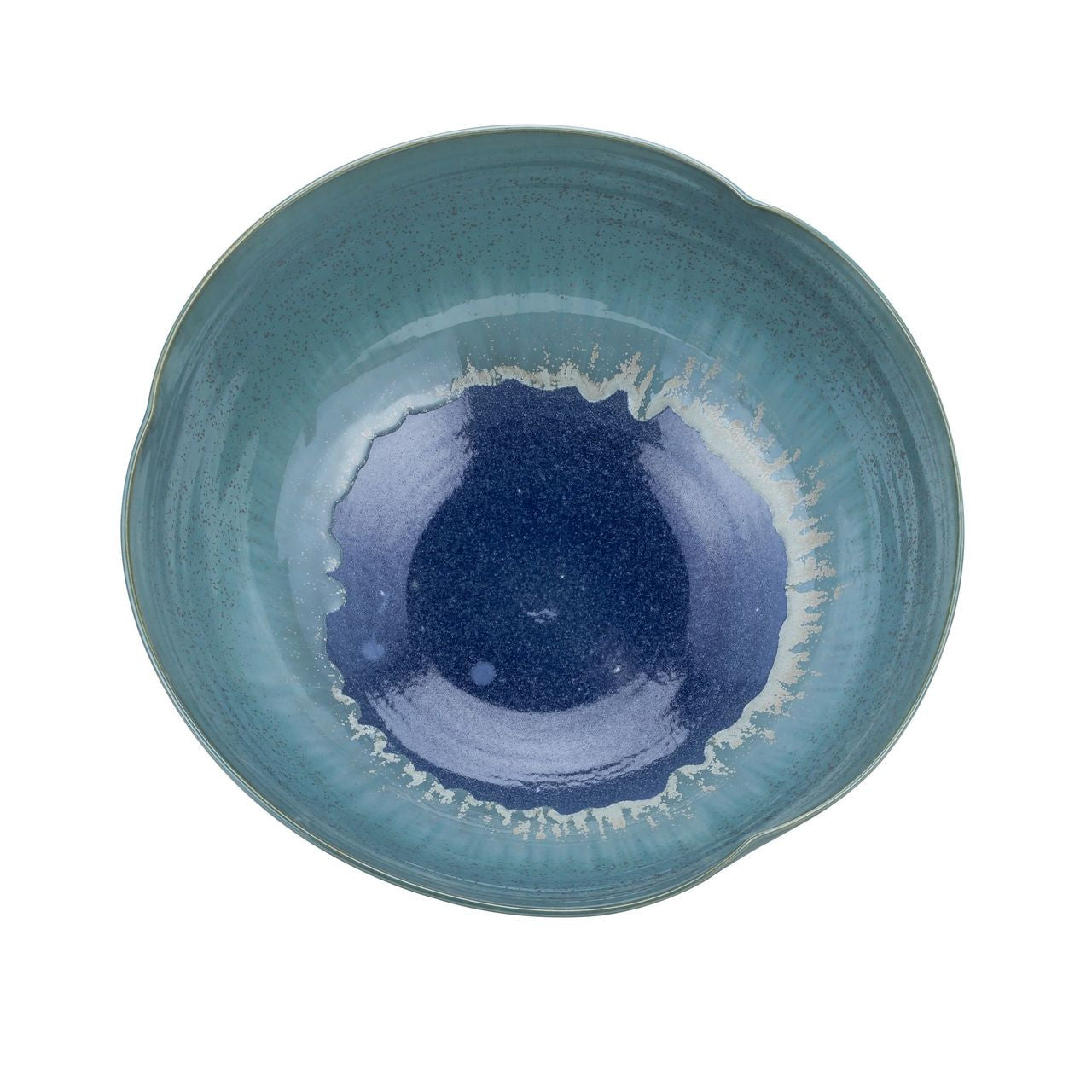 Swirl Bowl Blue Green Reaction Glazed By Legends Of Asia