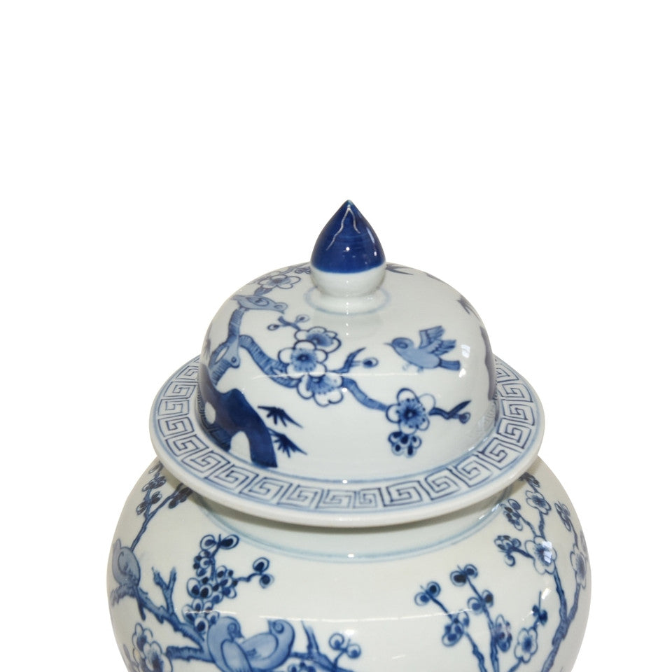 Blue & White Flower Bird Ginger Jar by Legends Of Asia
