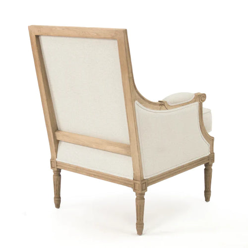 Zentique Louis Club Chair in Khaki Linen