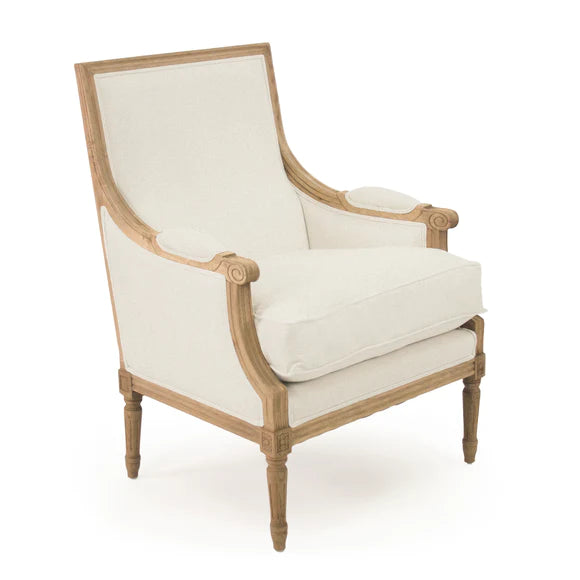 Zentique Louis Club Chair in Khaki Linen