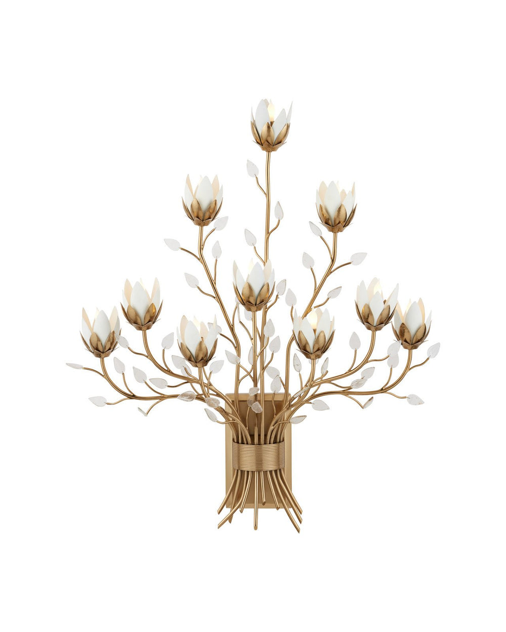 Currey & Company Star Magnolia Gold 10 Light Wall Sconce