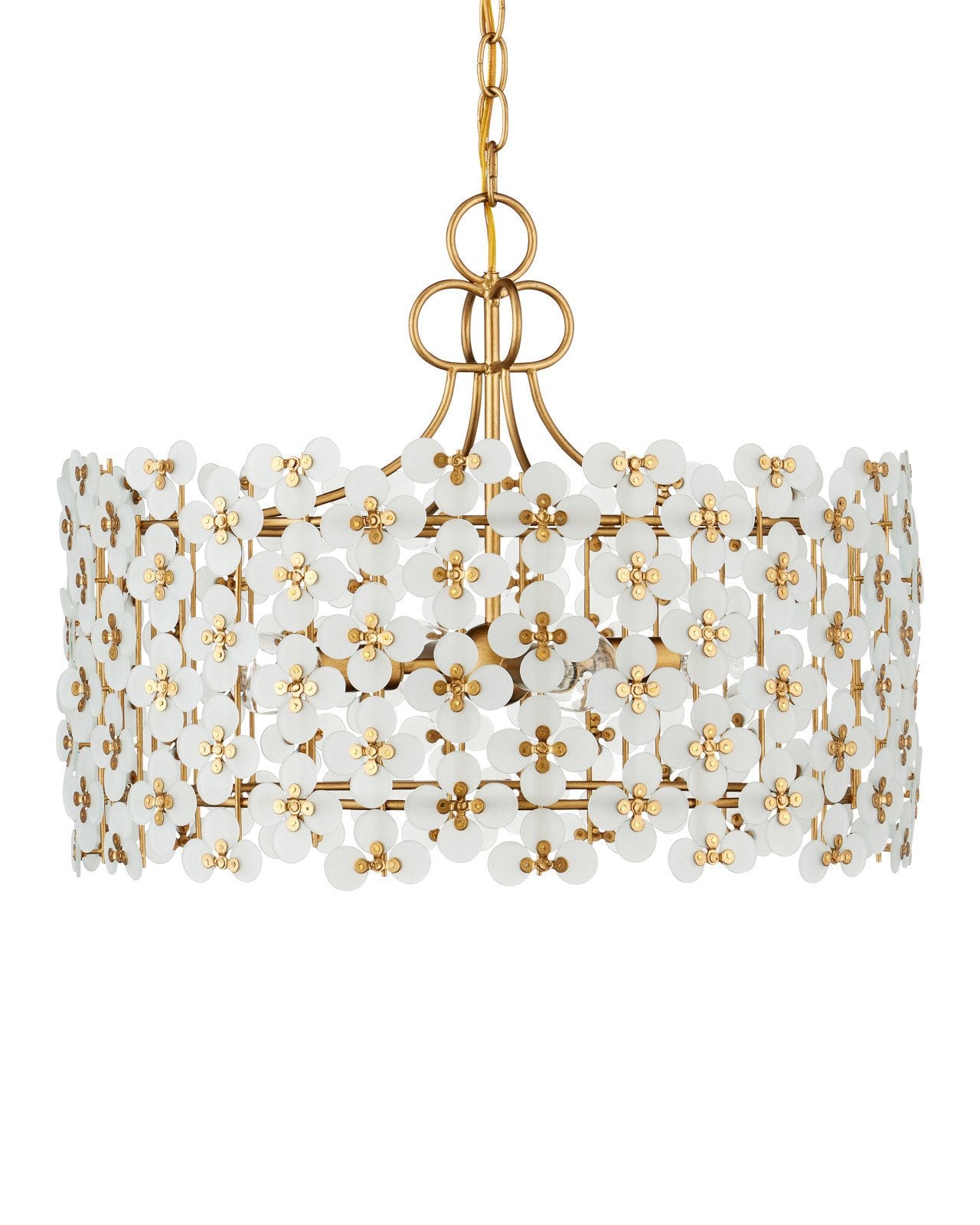 Currey & Company Spring Flower 20" Brass 4 Light Pendant