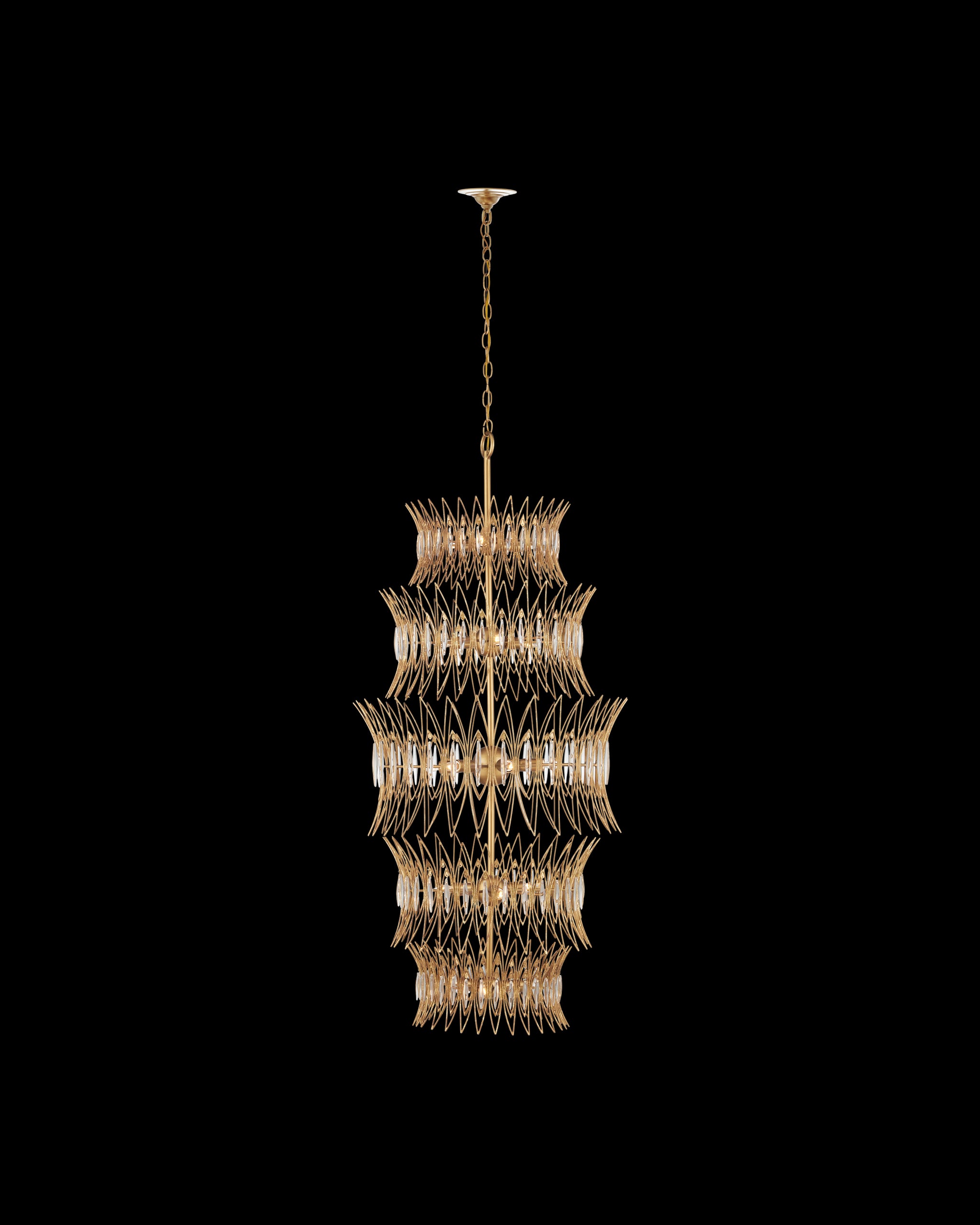 Currey & Company Marquise Large Gold Chandelier