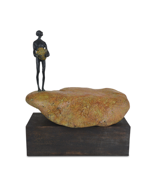 Currey & Company Man On Rock Small Bronze