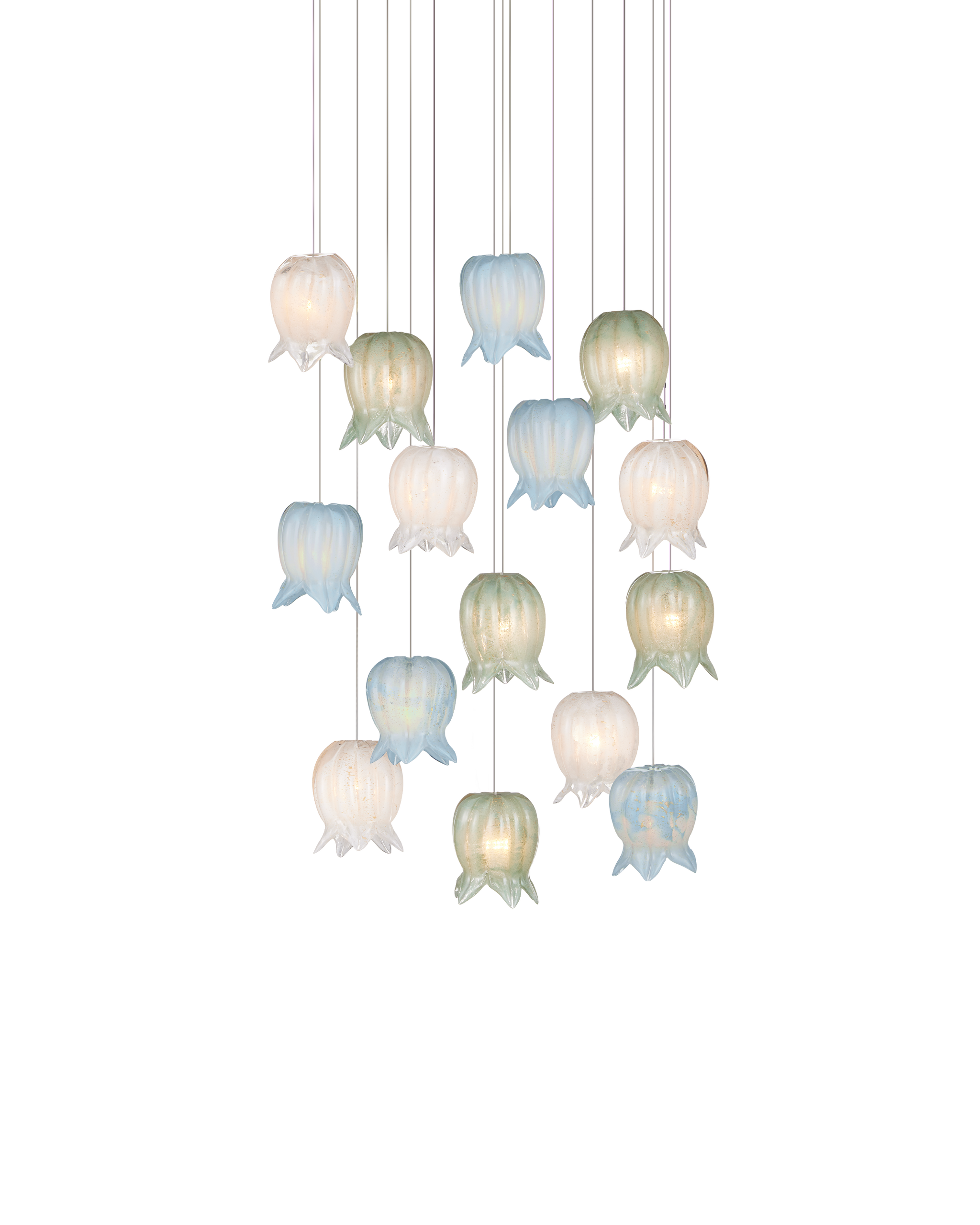 Currey And Company Polpo 15 Light Round Multi Drop Pendant