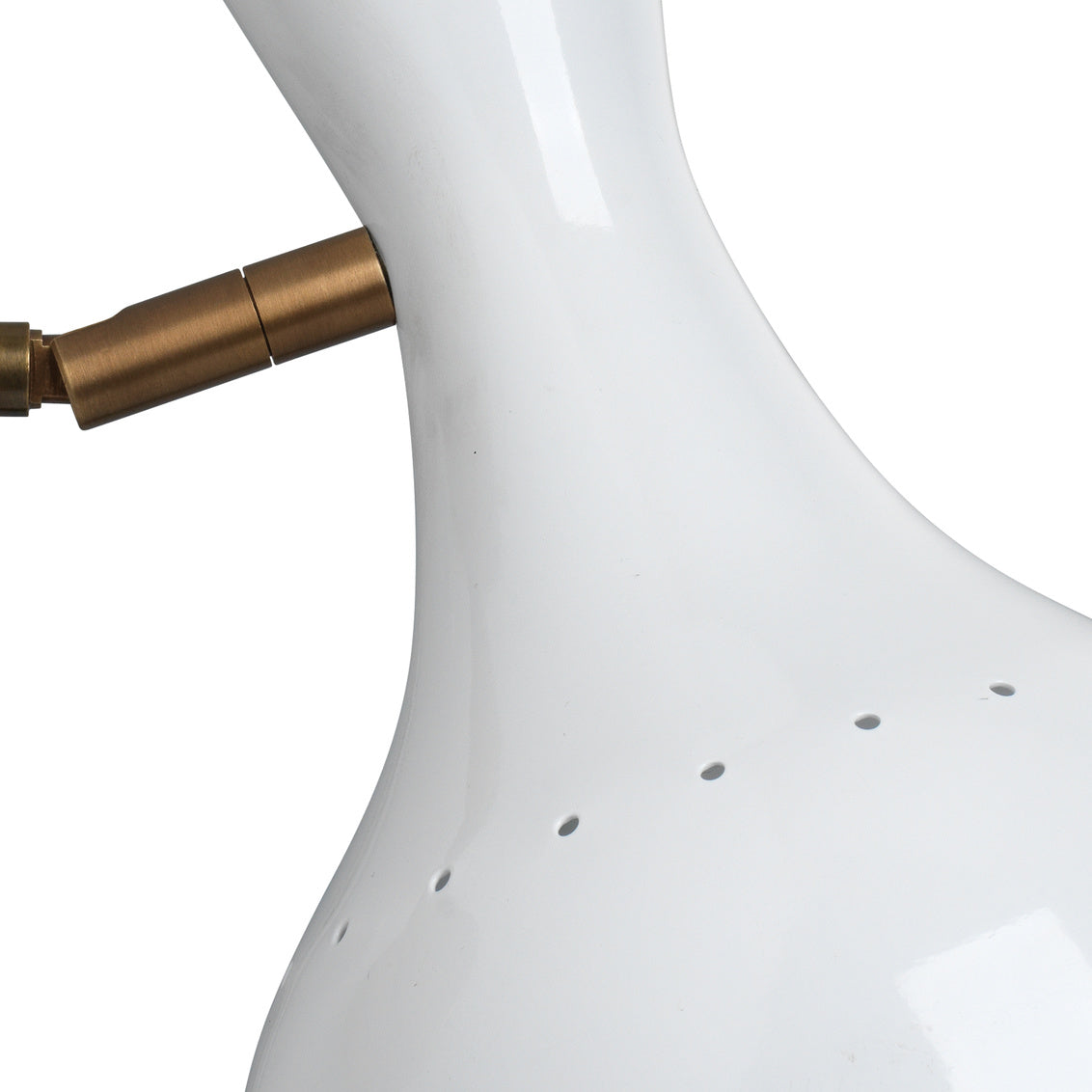 Jamie Young Pisa Wall Sconce In White Lacquer & Antique Brass Metal