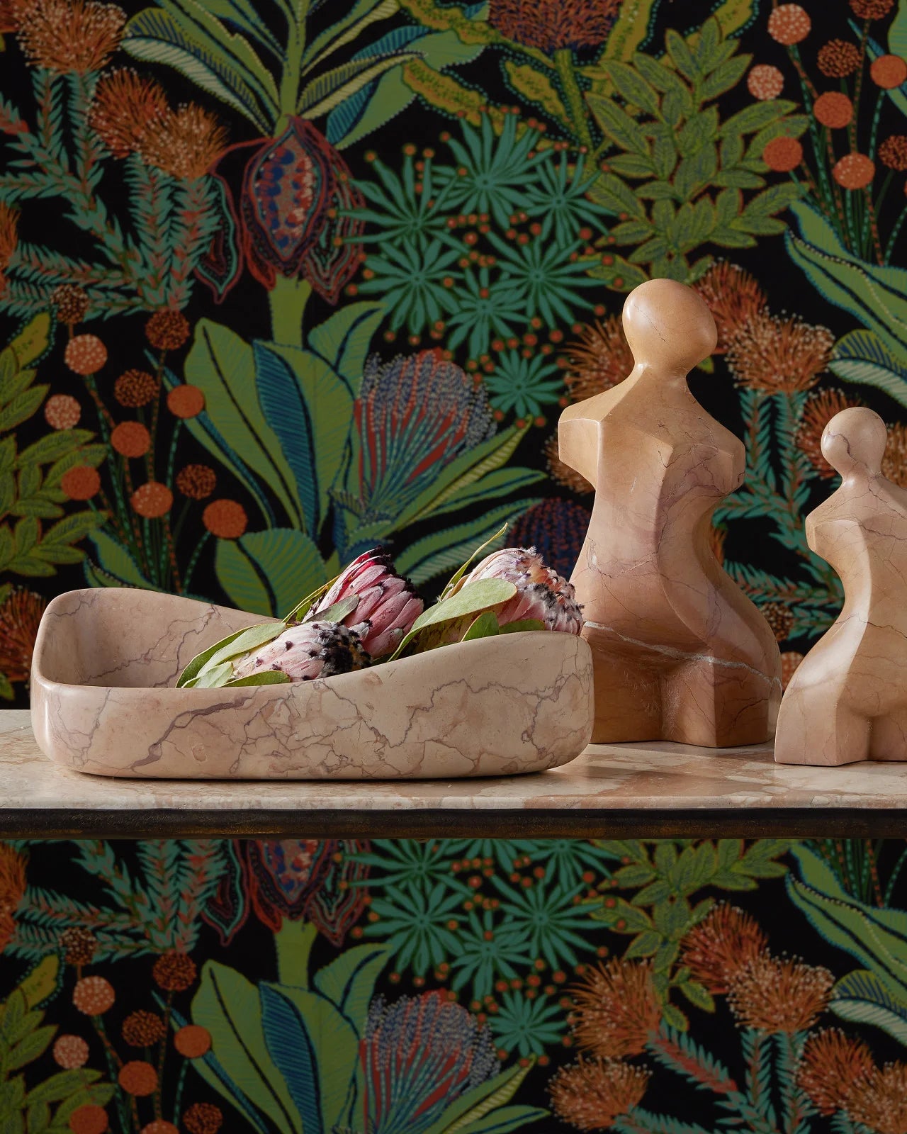 Currey & Company 4" X 15" X 8.5" Deaton Rosa Marble Bowl