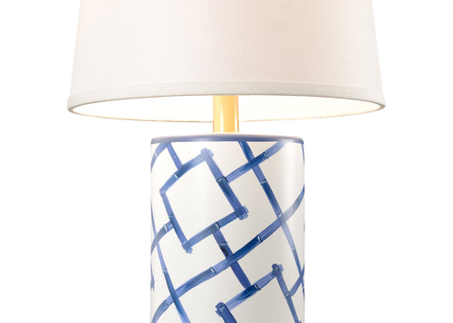 Chelsea House Bamboo Squares Lamp Blue